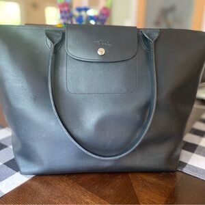 Longchamp Large Le Pliage City Tote in coated canvas - black